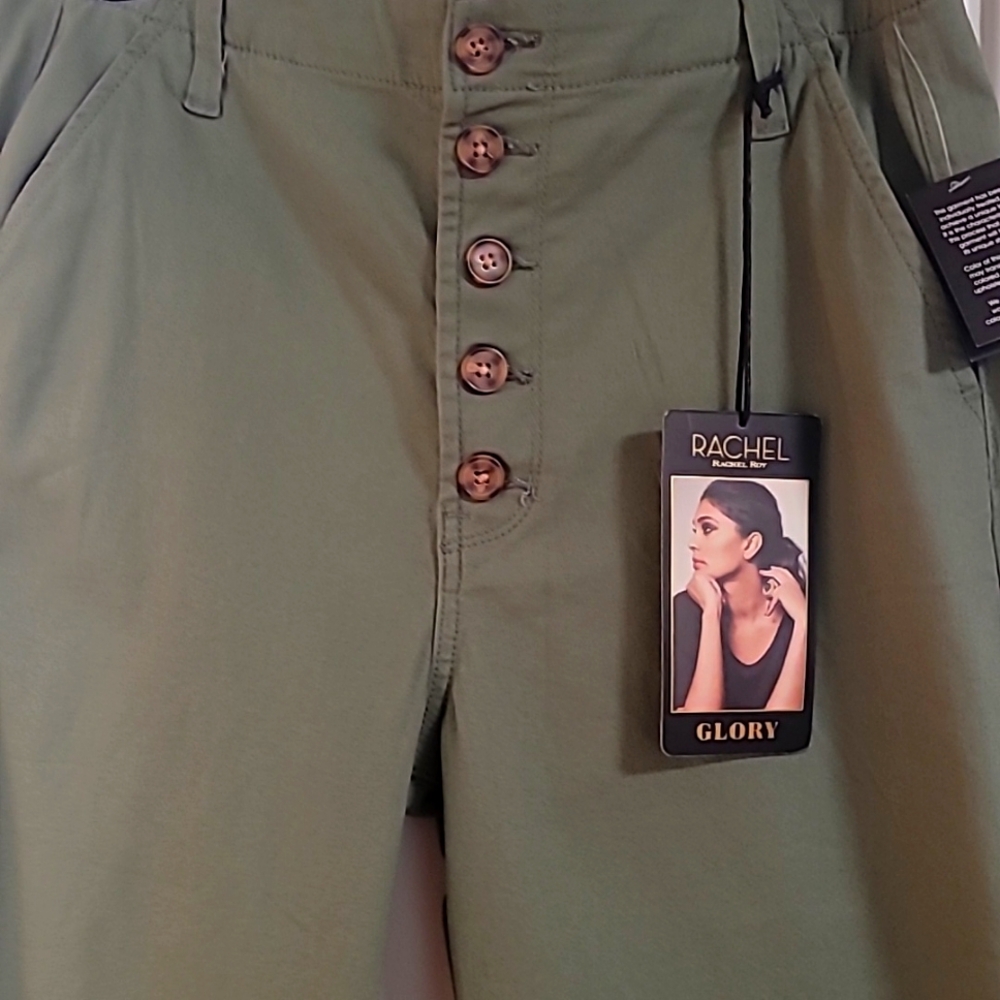 Brand new,  Rachel Roy, size 6/28,  olive green,  bottom front, very comfy,